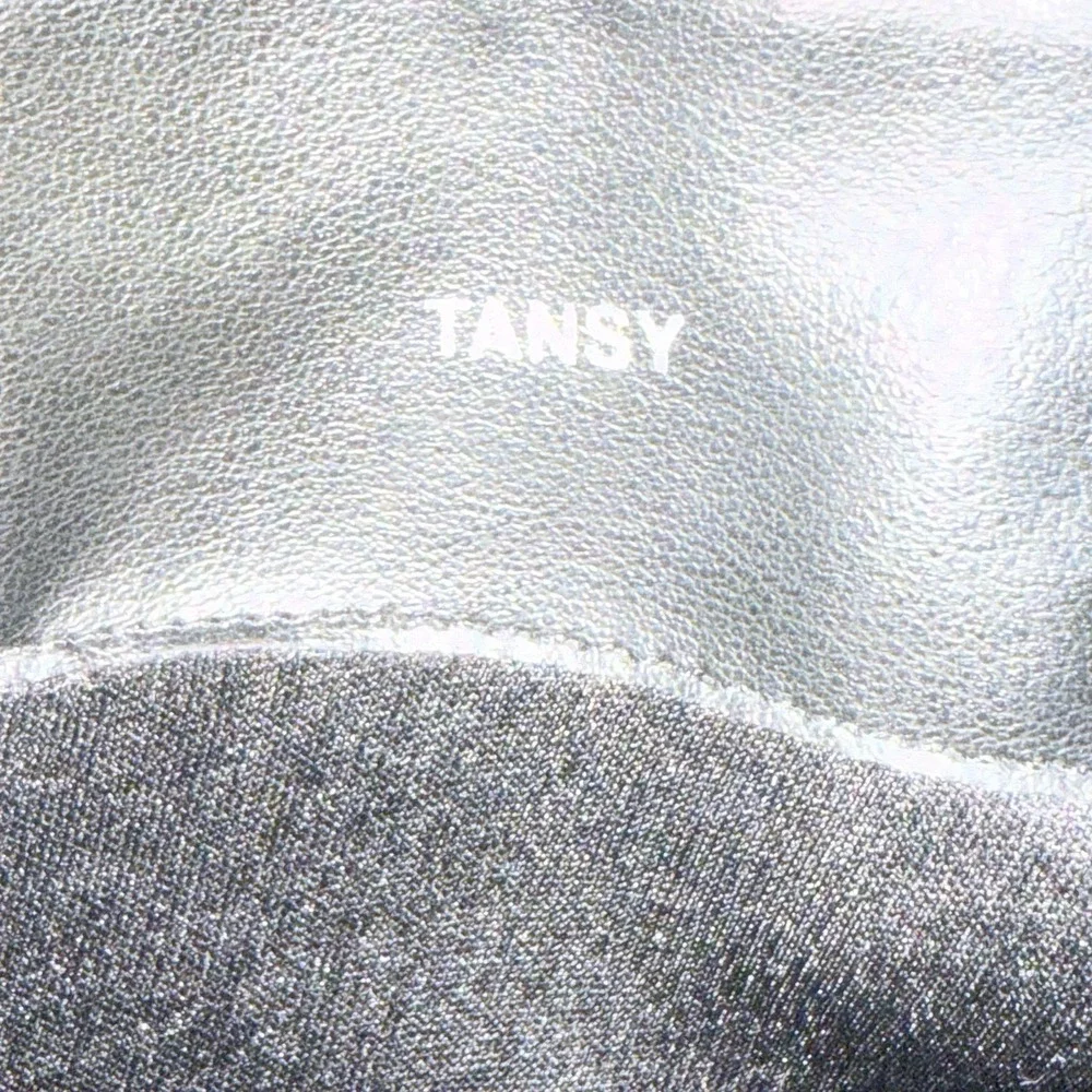 MARKON Tansy Black Leather Silver‎ Chain Square Toe Moto Ankle Boots Size 8M